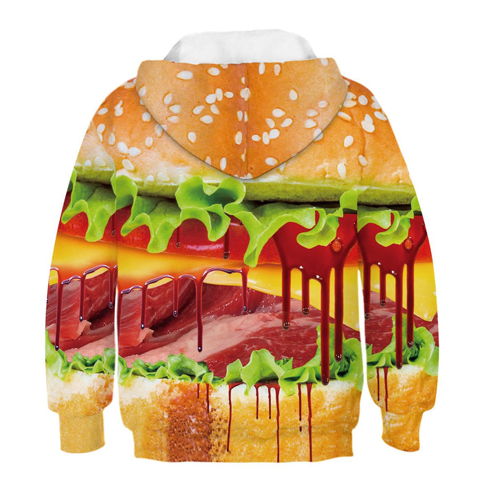 Kids Sweatshirt 3D Hamburger hoodie - mihoodie