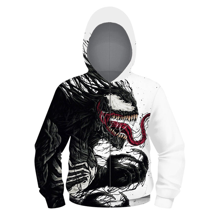 Kids Venom 3D Zip Up Sweatshirt - mihoodie