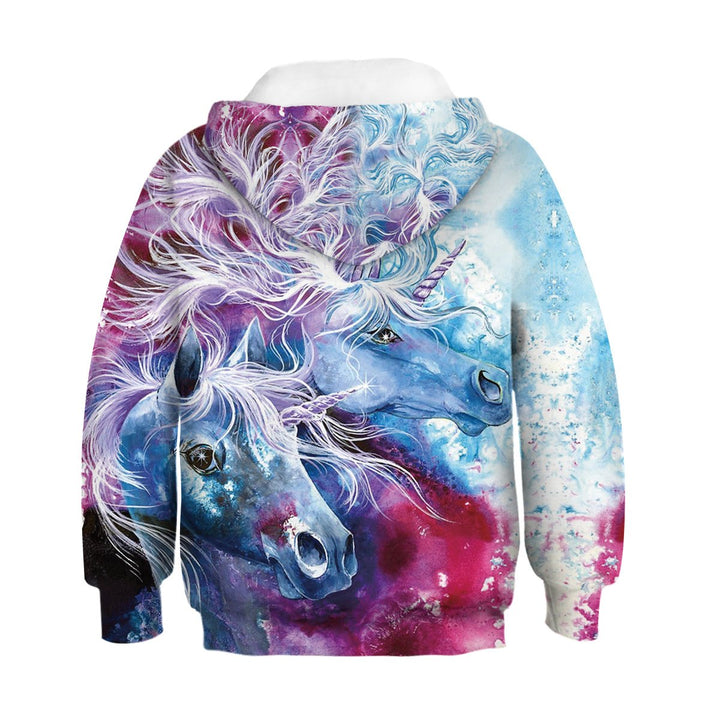 Kids Galaxy Unicorn  3D Hoodie Unisex Sweatshirt - mihoodie