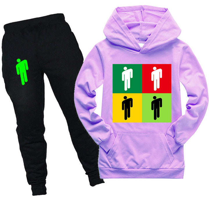 Kids Billie Eilish Hooded Shirt and pants 2pcs - mihoodie