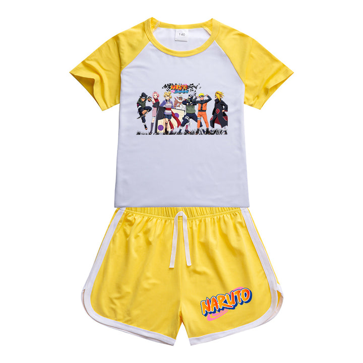 Kids Naruto Shippuden Sportswear Outfits T-Shirt Shorts Sets - mihoodie