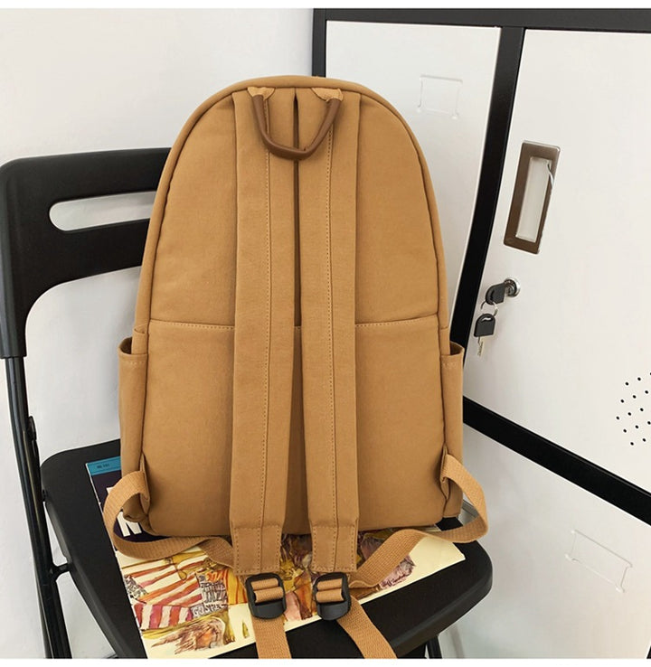 Canvas Backpack Vintage people Canvas Backpack Solid Color Travel bag High School Student Backpack - mihoodie