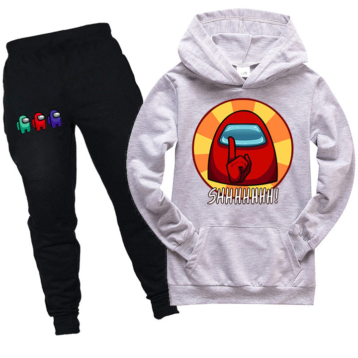 Kids among us SHHHHHHH hooded shirt and pants 2pcs - mihoodie