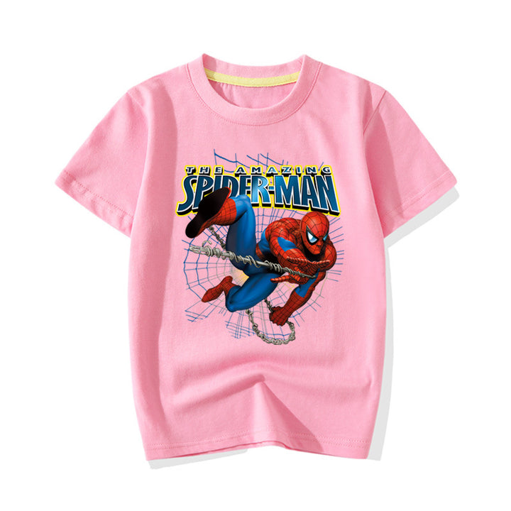 Kids Spider Man Cotton Casual  T-shirt - mihoodie