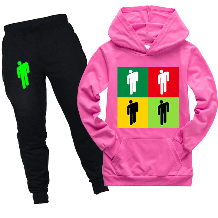 Kids Billie Eilish Hooded Shirt and pants 2pcs - mihoodie