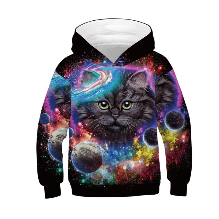 Kids Cute Starry Kitty Hoodie - mihoodie