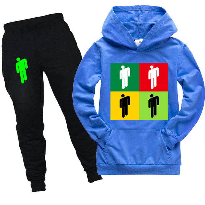 Kids Billie Eilish Hooded Shirt and pants 2pcs - mihoodie