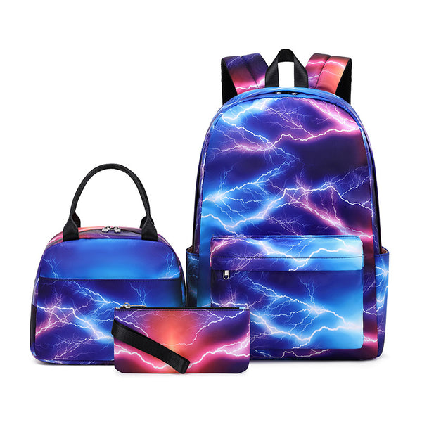 Abstract Electric Lightning  Backpack 3pcs - mihoodie