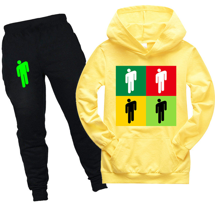 Kids Billie Eilish Hooded Shirt and pants 2pcs - mihoodie