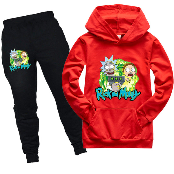 Kids Rick and Morty Hooded Shirt and Pants - mihoodie