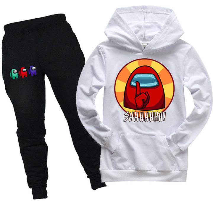 Kids among us SHHHHHHH hooded shirt and pants 2pcs - mihoodie