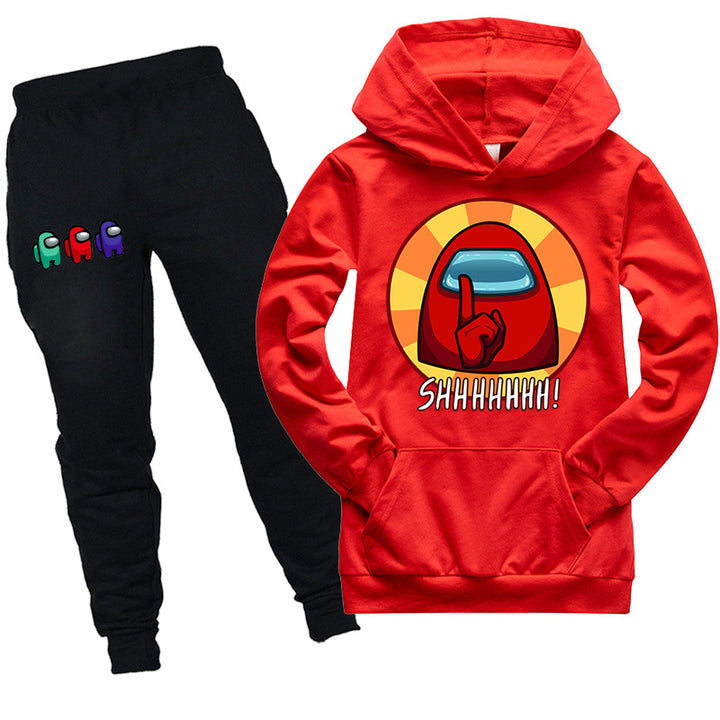 Kids among us SHHHHHHH hooded shirt and pants 2pcs - mihoodie