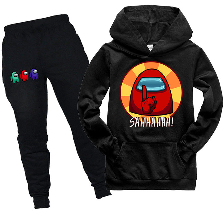 Kids among us SHHHHHHH hooded shirt and pants 2pcs - mihoodie