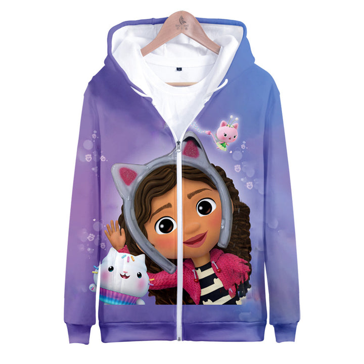 kids Gabby's Dollhouse zipper hoodie - mihoodie