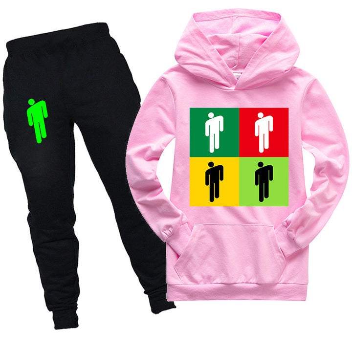 Kids Billie Eilish Hooded Shirt and pants 2pcs - mihoodie