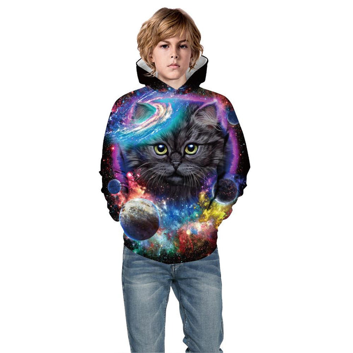 Kids Cute Starry Kitty Hoodie - mihoodie