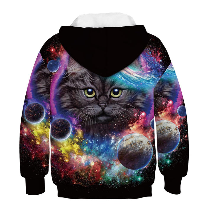 Kids Cute Starry Kitty Hoodie - mihoodie