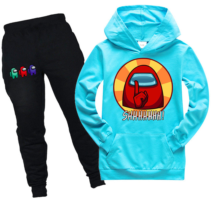 Kids among us SHHHHHHH hooded shirt and pants 2pcs - mihoodie