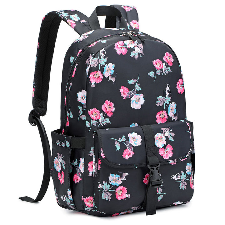 Cute Floral Bookbag for Teen Girls Lightweight Lunch Box Pencil Case - mihoodie