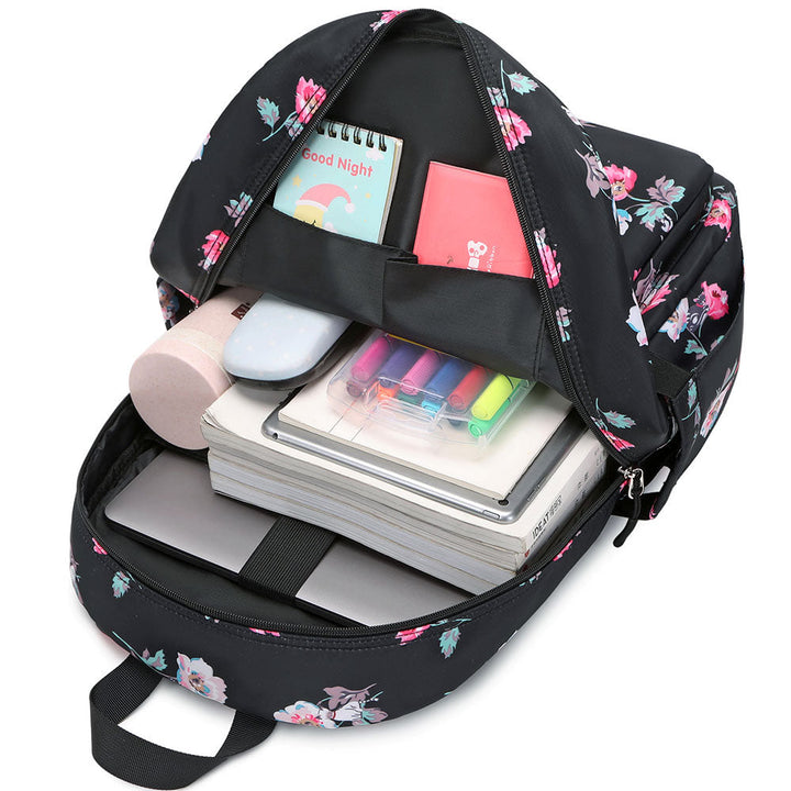 Cute Floral Bookbag for Teen Girls Lightweight Lunch Box Pencil Case - mihoodie