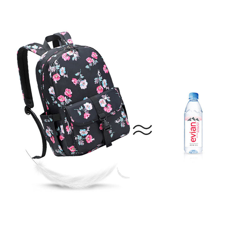 Cute Floral Bookbag for Teen Girls Lightweight Lunch Box Pencil Case - mihoodie