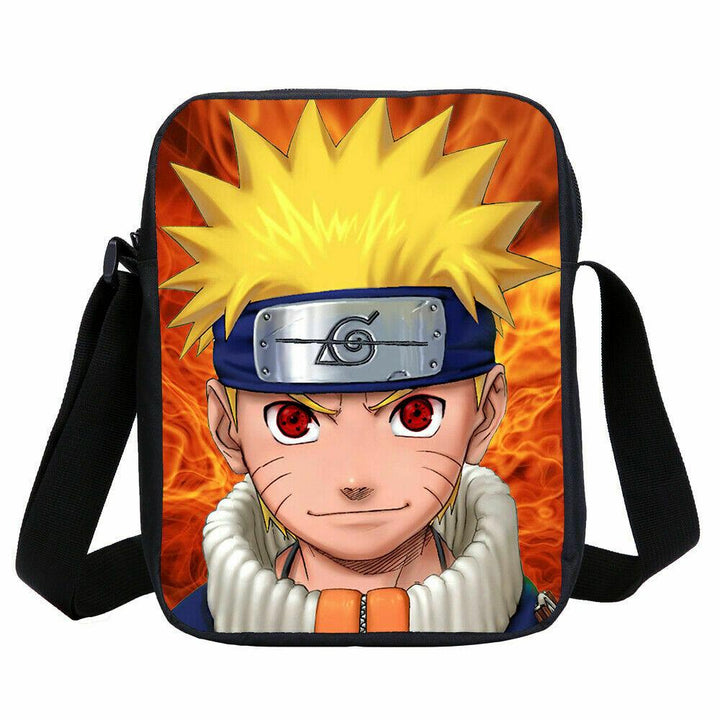 Casual NARUTO Kids Backpacks Students School Bag Sets Insulated Lunch Bag Pen Bag Crossbody 4PCS - mihoodie