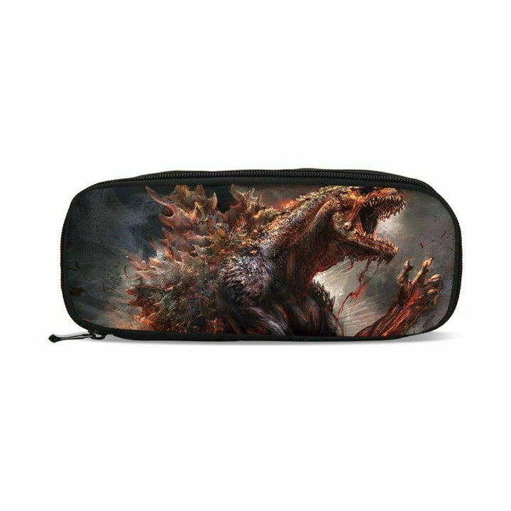 Godzilla King of the Monsters School Bag Backpack With Lunch Bag,Shoulder Bag, Pencil Case 4PCS - mihoodie