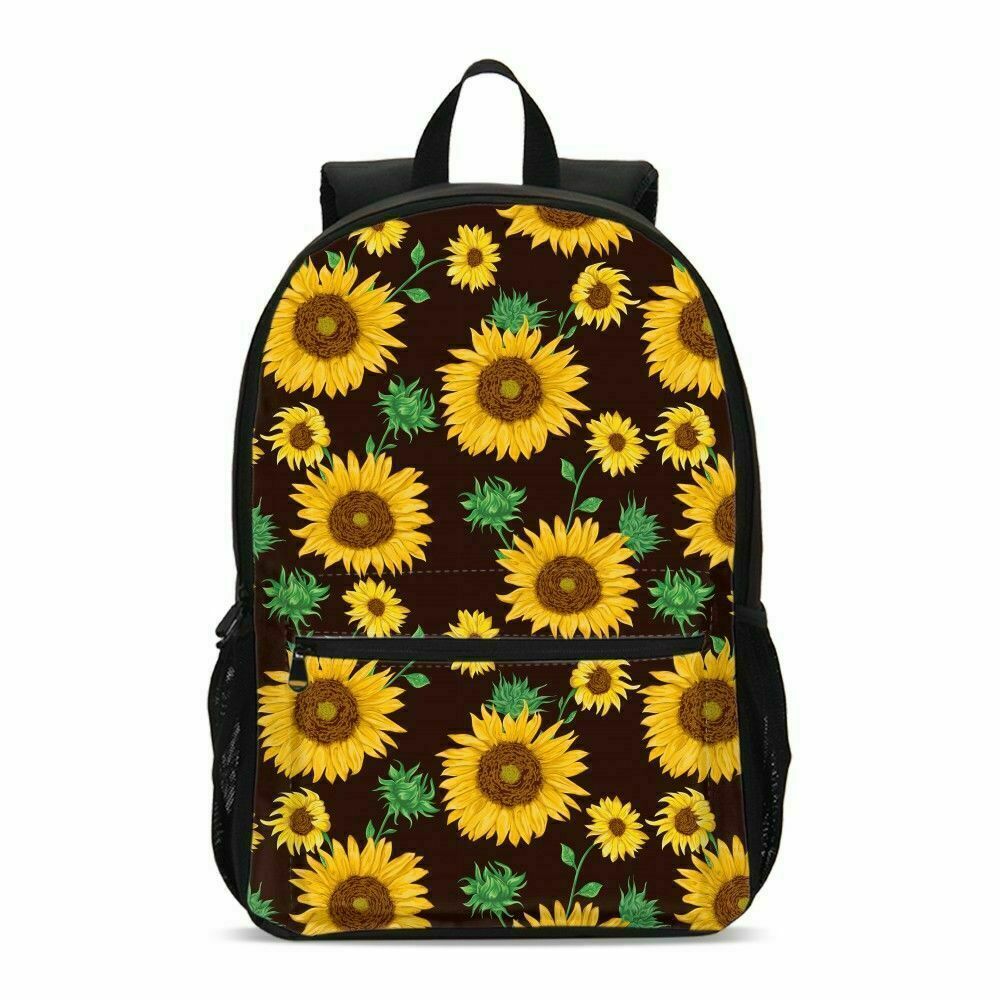 Lightweight Sunflower Backpacks Girls School Bags Kids Bookbags 4PCS ...