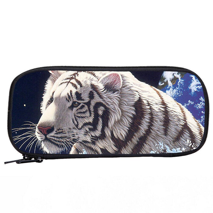 4PCS Cool White Tiger Swim Kids School Backpack Lunch Bag Shoulder Bag Pen Case - mihoodie